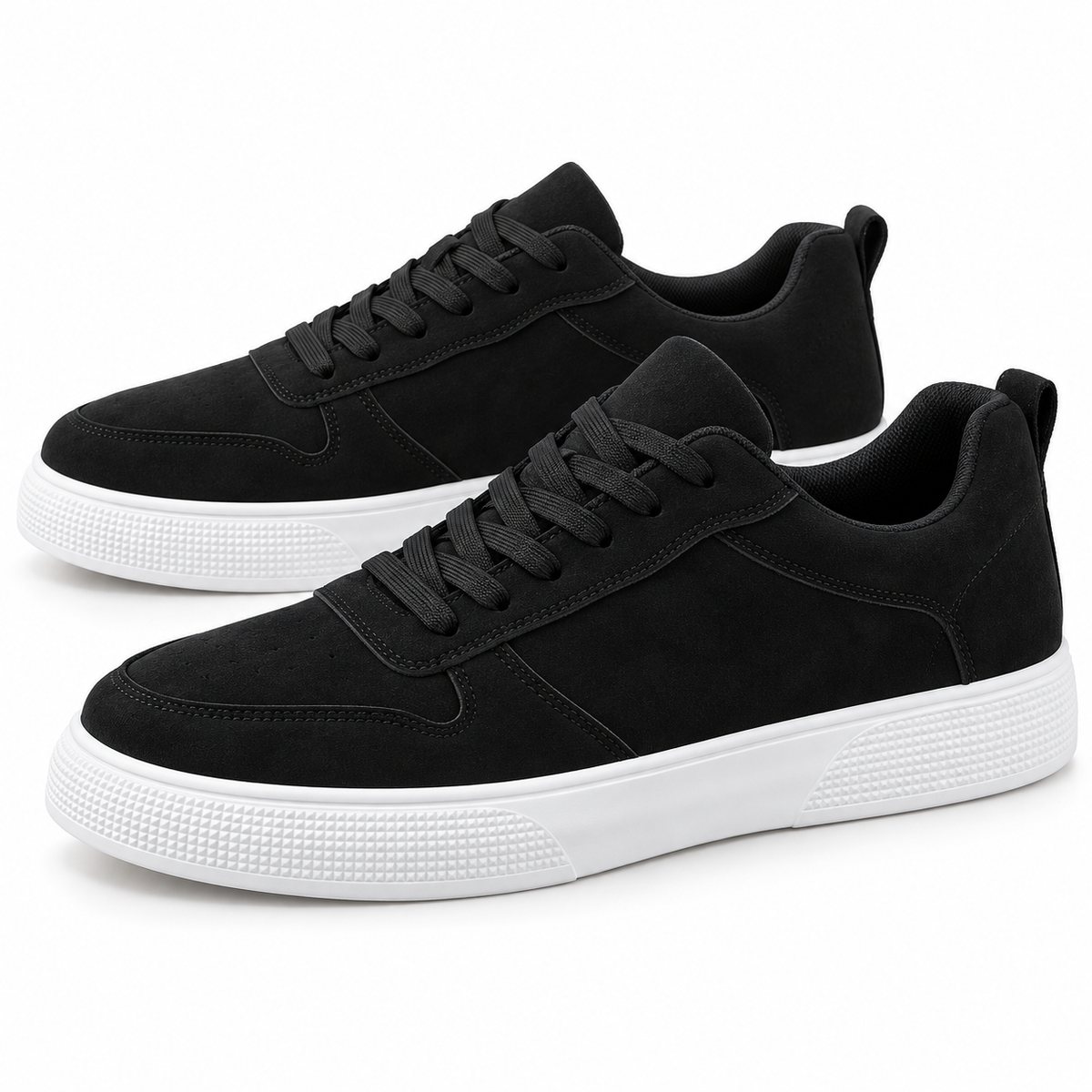Fashion Minimalist Black Low-Top Sneakers, PU Upper, Durable Sole, Breathable And Comfortable, Casual Style, Suitable For All Seasons, Daily Outdoor Street Casual Sports Shoes