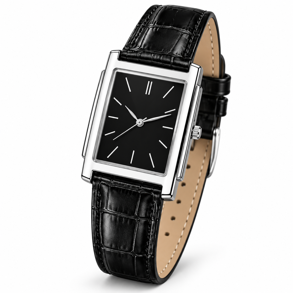 Men's Black PU Leather Classic Analog Quartz Watch, Square Retro Casual Business Daily Wristwatch, Father's Day Gift Birthday Gift Christmas Gift